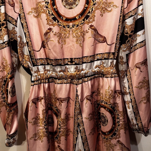 No1Los Angeles Paisley romper long sleeves elastic waist zip up S long sleeves - Picture 8 of 14